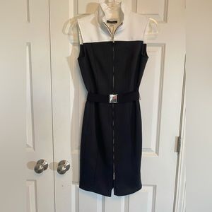Tommy Hilfiger Scuba Color Block Dress Black White Size 4